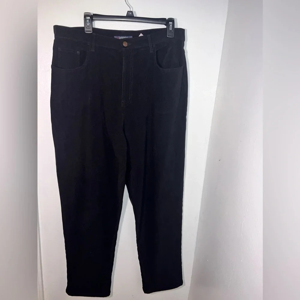 Bill‎ Blass, 16, Stretch jet Black 5 pocket, Hi rise straight leg textured denim